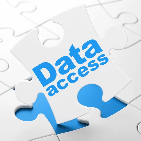 Pojęcie danych: dostęp do danych na tło układanki — Zdjęcie stockowe