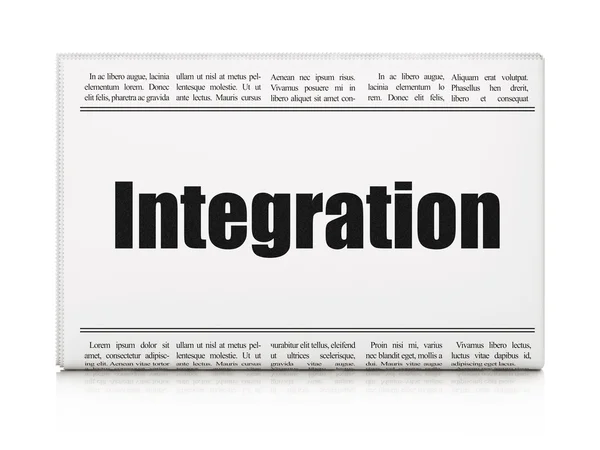 Finance news concept: newspaper headline Integration — Stock Photo, Image