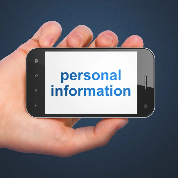 Concept de protection : Informations personnelles sur smartphone — Photo