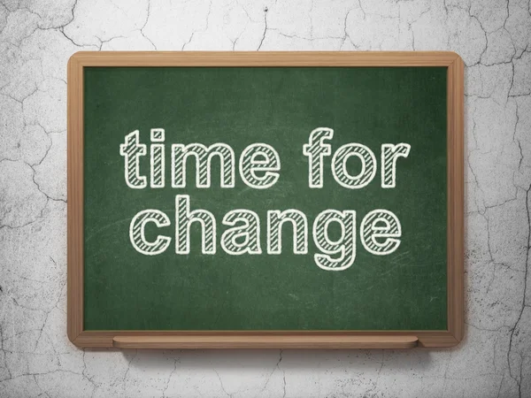 Tijd concept: tijd voor verandering op schoolbord achtergrond — Stockfoto