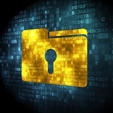 Ekonomi kavramı: klasör ile Keyhole dijital arka plan üzerinde