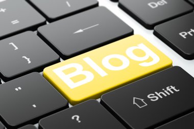 Web geliştirme kavramı: bilgisayar klavye arka plan üzerinde blog