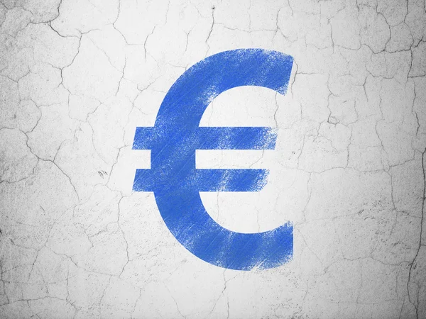 Concepto de moneda: Euro sobre fondo de pared — Foto de Stock
