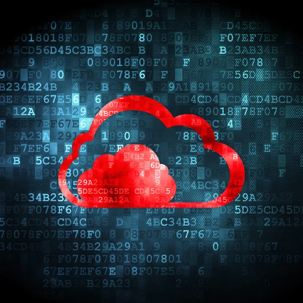 Cloud-Netzwerkkonzept: Cloud auf digitalem Hintergrund — Stockfoto