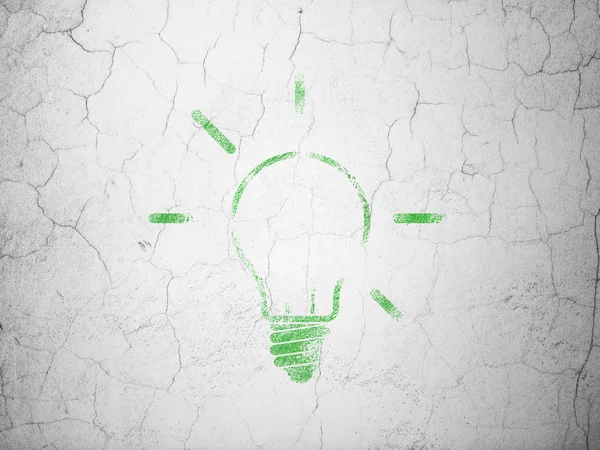 Business concept: Light Bulb on wall background — Stock Photo, Image
