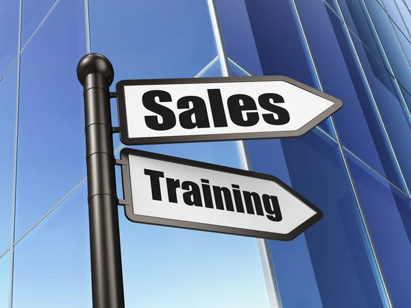 Advertising concept: sign Sales Training on Building background — Stock Photo, Image