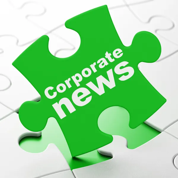 Concepto de noticias: Noticias corporativas en el fondo del rompecabezas —  Fotos de Stock