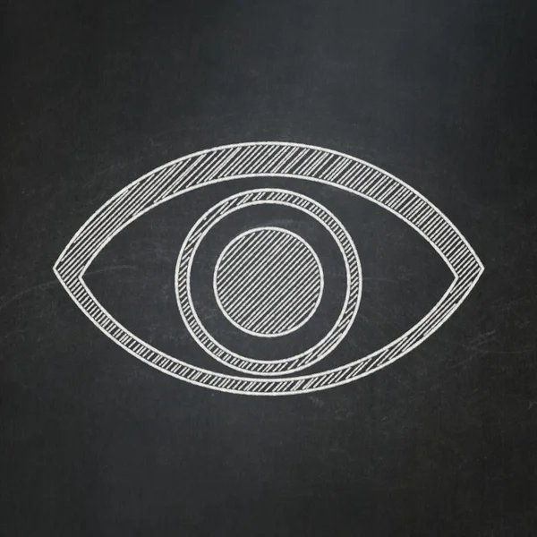 Protection concept: Eye on chalkboard background — Stock Photo, Image