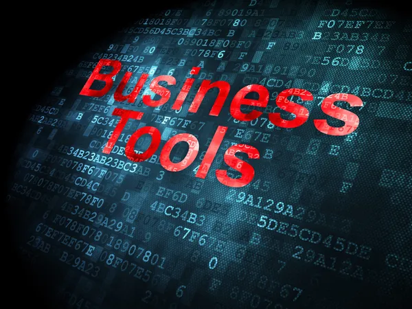 Concetto di business: strumenti di business su sfondo digitale — Foto Stock