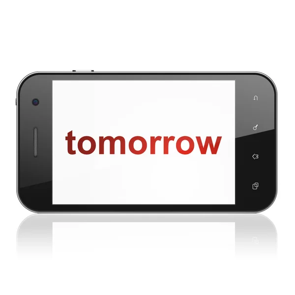 时间概念： 明天在智能手机上 — 图库照片