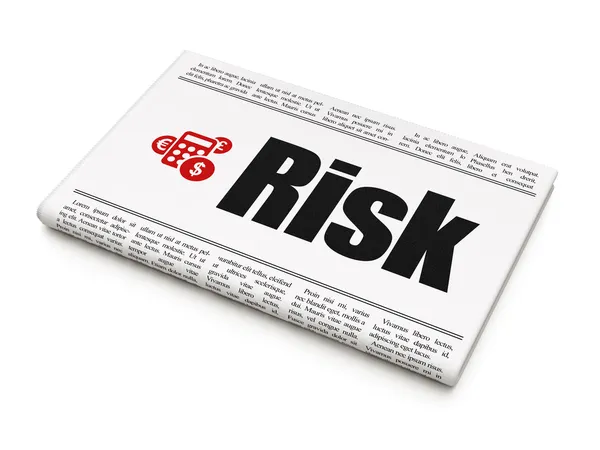 Finanční koncept: noviny s rizikem a Kalkulačka — Stock fotografie