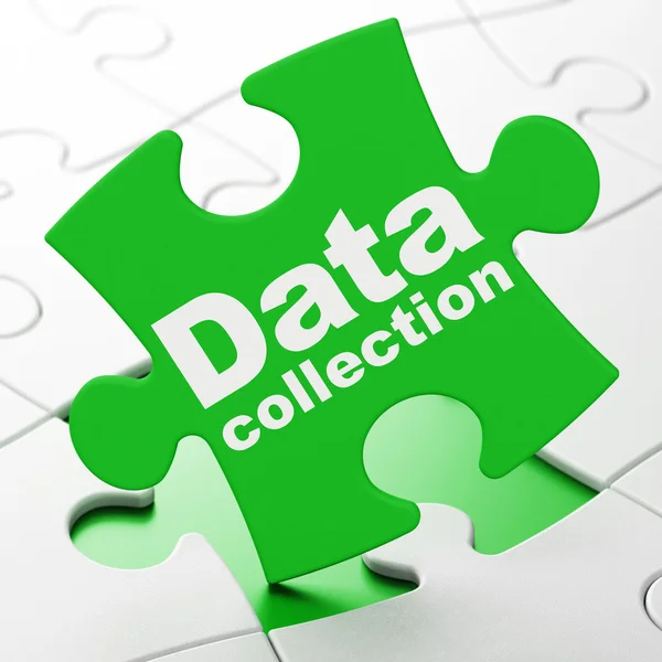 Information concept: Data Collection on puzzle background — Stock Photo, Image