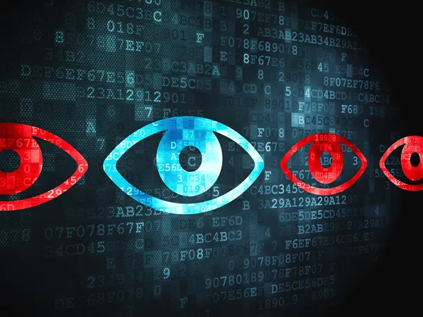 Security concept: Eye on digital background — Stock Photo, Image