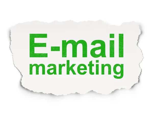Concetto pubblicitario: E-mail marketing su sfondo cartaceo — Foto Stock