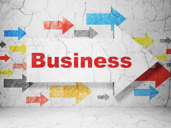 Бизнес-концепция: стрелка whis Бизнес на фоне решетки — стоковое фото