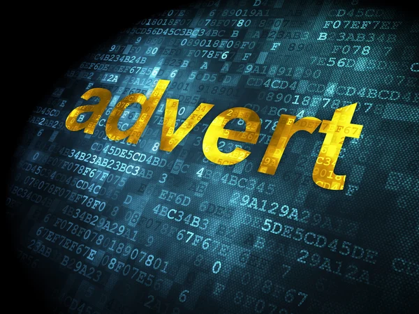Reklamkoncept: annons på digital bakgrund — Stockfoto