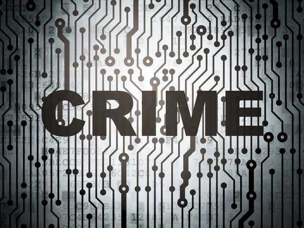 セキュリティの概念: 犯罪と回路基板 — ストック写真