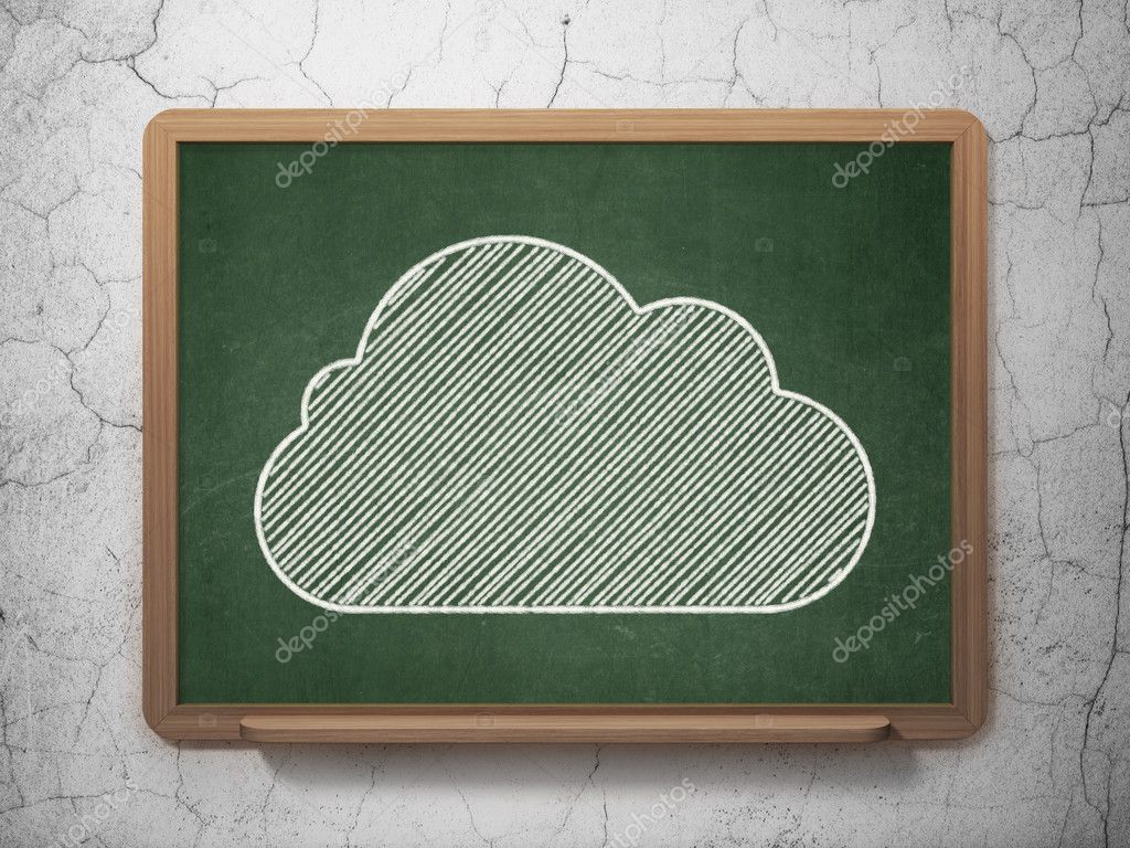 Cloud technology concept Cloud on chalkboard background — Stock Photo © maxkabakov 35877959