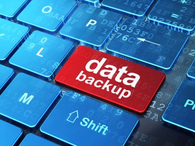 Data concept: Data Backup on computer keyboard background clipart