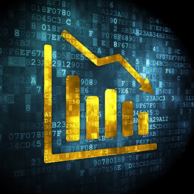 pazarlama kavramı: grafik dijital arka plan üzerinde düşüş