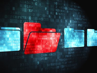 Ekonomi kavramı: dijital arka plan üzerinde klasör