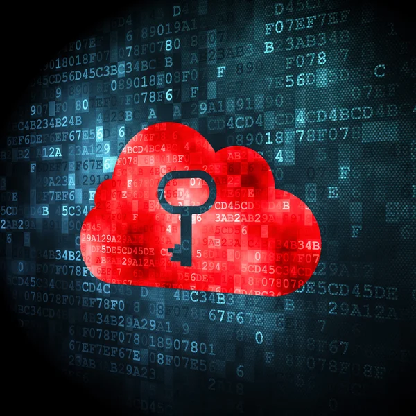 bulut teknoloji kavramı: bulut ile dijital arka plan üzerinde anahtar