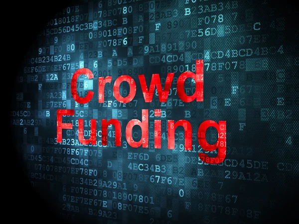 Conceito de financiamento: Crowd Financiamento em fundo digital — Fotografia de Stock