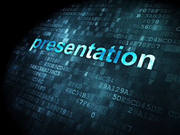 Reklamní koncepce: prezentace na digitální pozadí — Stock fotografie