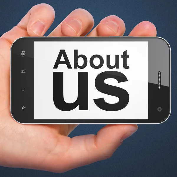 Marketing concept: About Us on smartphone — Stock Photo, Image