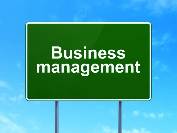 Finance concept: Business Management on road sign background — Stock Photo, Image