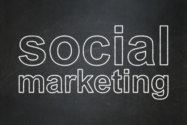 Concetto pubblicitario: Social Marketing su sfondo lavagna — Foto Stock