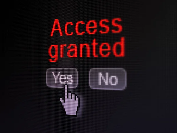 Concetto di privacy: accesso concesso sullo schermo del computer digitale — Foto Stock