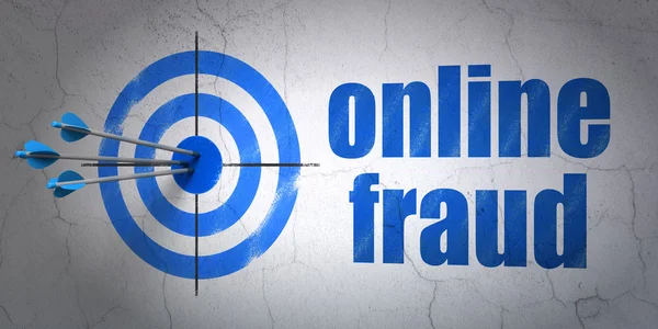 Privacy concept: target en online fraude op muur achtergrond — Stockfoto