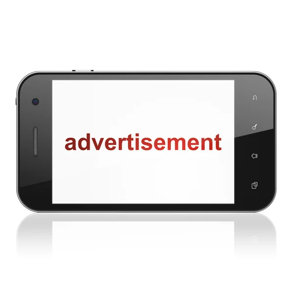 Marketingkonzept: Werbung auf dem Smartphone — Stockfoto