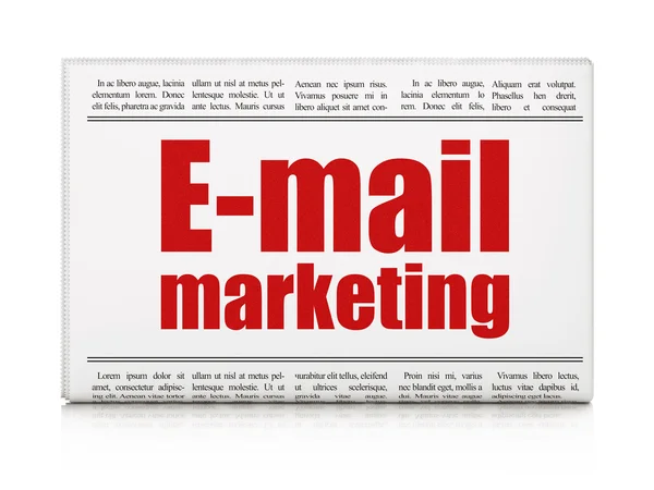 Koncepcja marketingu: Gazeta nagłówek e-mail marketingu — Zdjęcie stockowe