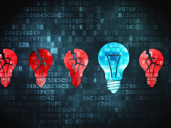 Business concept: Lightbulb on digital background — Stock Photo, Image