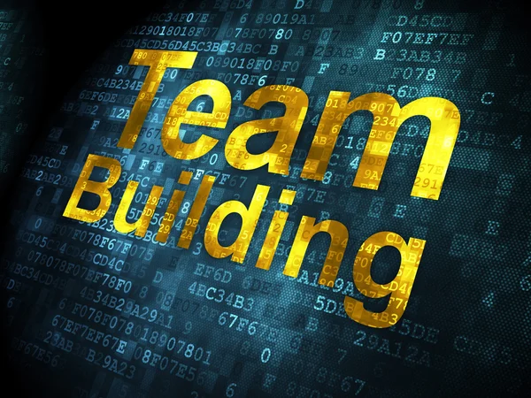 Concetto di finanza: team building su sfondo digitale — Foto Stock
