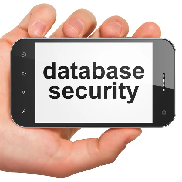 Veiligheidsconcept: database beveiliging op smartphone — Stockfoto