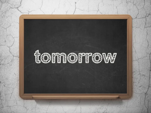 Tijdlijn concept: morgen op schoolbord achtergrond — Stockfoto
