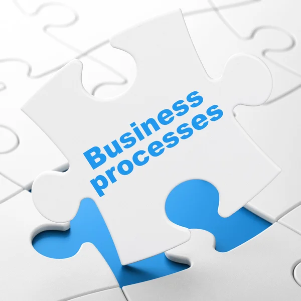 Business concept: Business Processes on puzzle background — Stock Photo, Image