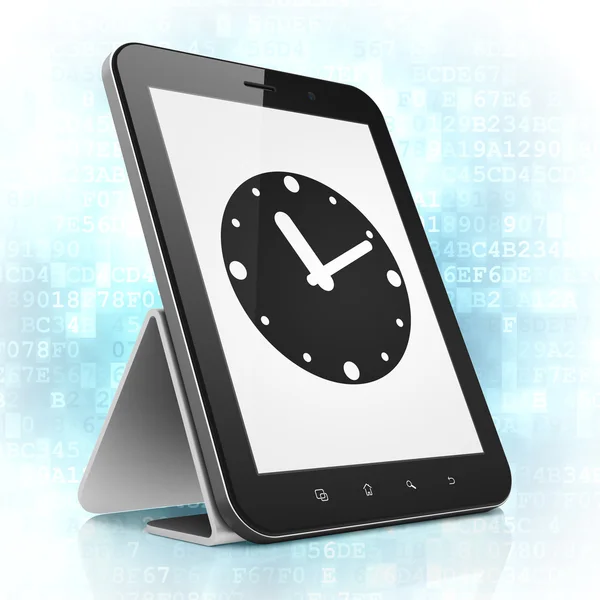 Concept de temps : Horloge sur tablette PC — Photo