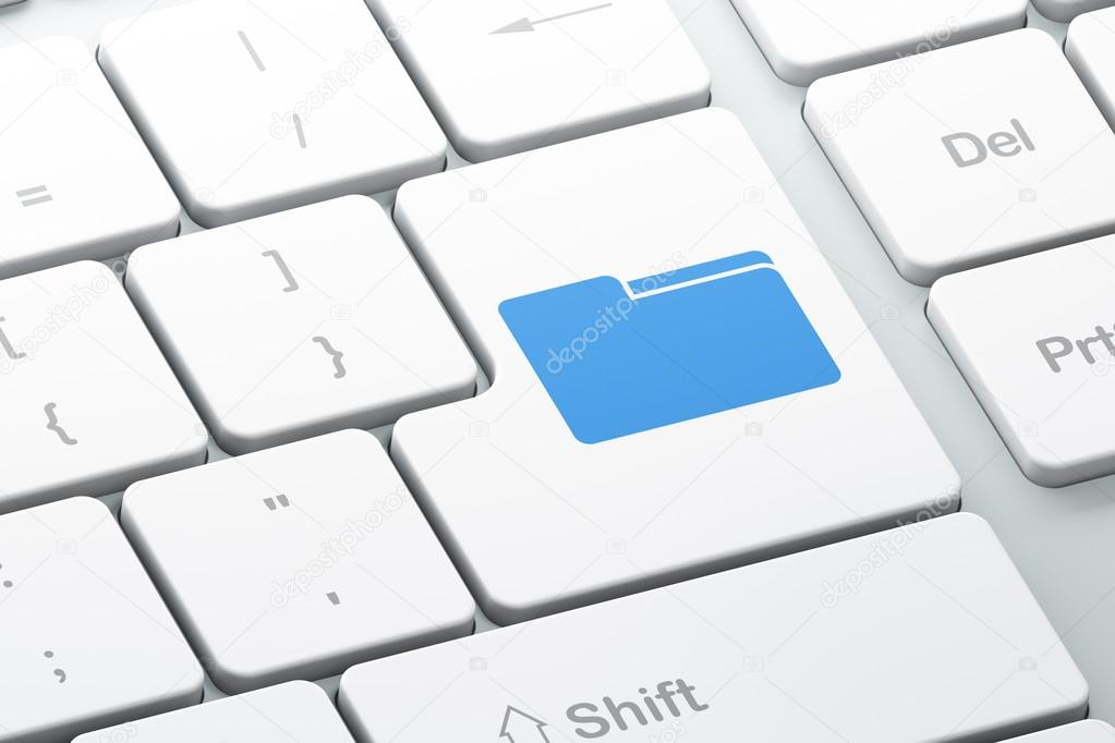 Business concept: Folder on computer keyboard background