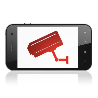 Gizlilik kavramı: Cctv kamera smartphone cep telefonu ile