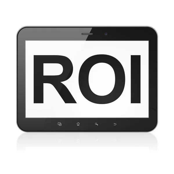 Bedrijfsconcept: Roi op tablet pc-computer — Stockfoto