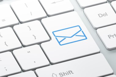 iş kavramı: bilgisayar klavye arka plan üzerinde e-posta