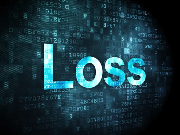 Finanční koncept: ztráta na digitální pozadí — Stock fotografie