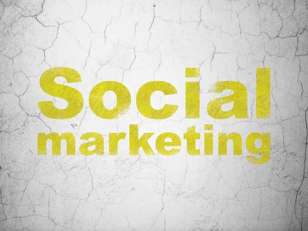 Concept de marketing : Marketing social sur fond de mur — Photo