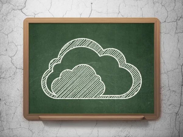 Cloud netwerken concept: wolk op schoolbord achtergrond — Stockfoto