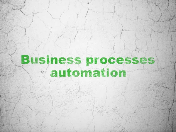 Conceito de negócio: Automação de processos de negócios no fundo da parede — Fotografia de Stock