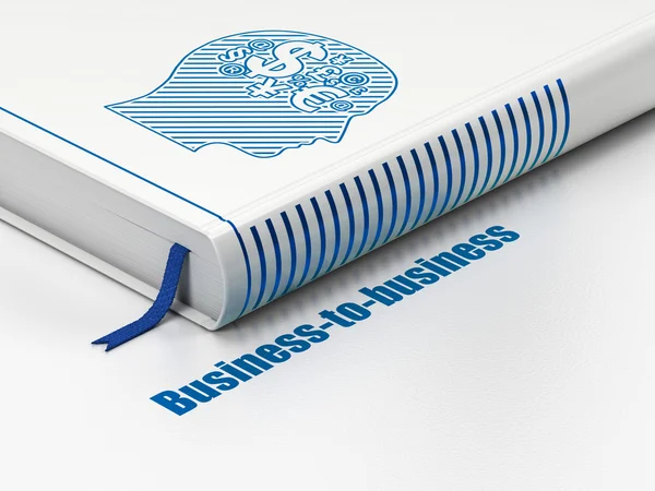 Finans konceptet: bok huvud med finans symbol, business-to-business på vit bakgrund — Stockfoto